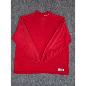 Vintage Atlanta Braves Shirt Large Red 90s Discus Athletic Mock Neck Long Sleeve